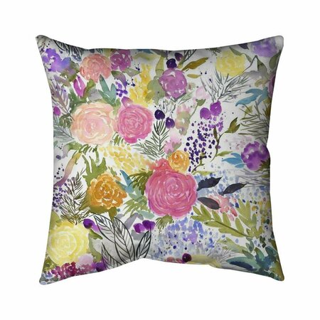 BEGIN HOME DECOR 26 x 26 in. Bundle of Flowers-Double Sided Print Indoor Pillow 5541-2626-FL346